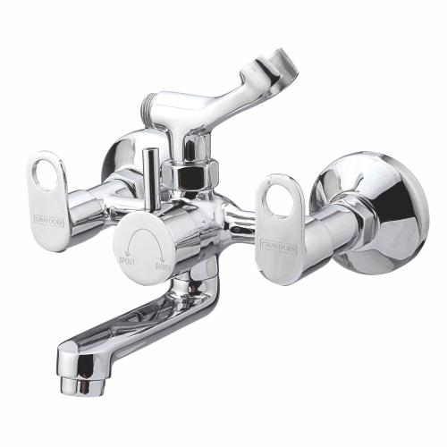 Wall Mixer Telephonic with Hand Shower Arrangement Chrome